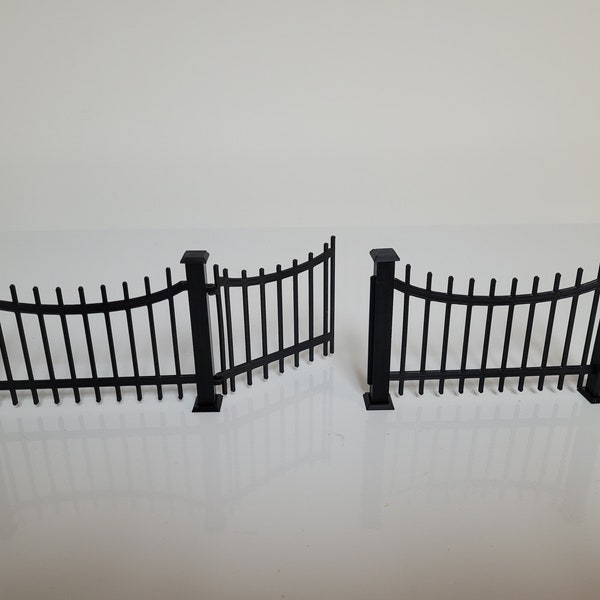 Kit clôture/portail pour maison de poupée miniature - Fournitures créatives/pour diorama - Kit clôture et portail imprimé en 3D à l'échelle 1/12