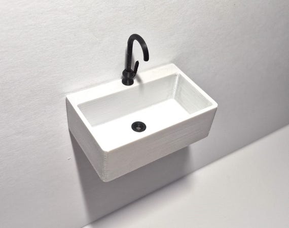 Farmhouse Sink STL 1 12 Scale Dollhouse Miniature 3D Print Files