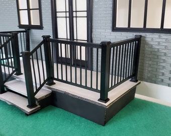 Dollhouse Railing, 1:12 Scale Miniature Dollhouse, 1 Inch Scale Railing Kit, Patio Railing - 3D Printed