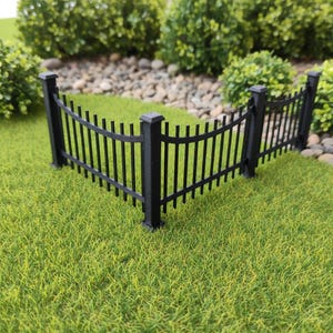 Recinzione STL con cancello 1, miniatura per casa delle bambole in scala 1:12, file per stampa 3D