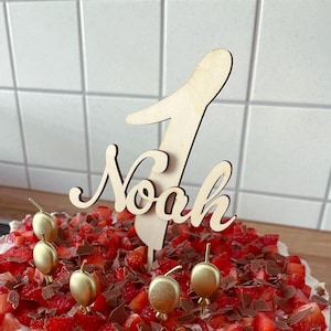 Cake topper personalizzato per compleanni bambini, cake topper primo compleanno bimbo, decorazione per torta con anno e nome desiderato