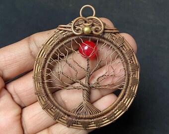 Tree of Life  Pendant Copper Wire Wrapped Pendant  Gemstone Pendant Copper Pendant Gift For Her Mother