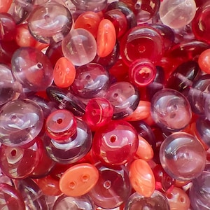 Mélange de perles de verre en vrac 25 g/50 g/100 g Rouge, violet, rose, soupe de perles, mélange de perles tchèques, perles bohèmes, perle artisanale, perle de fabrication de bijoux, 5-10 mm