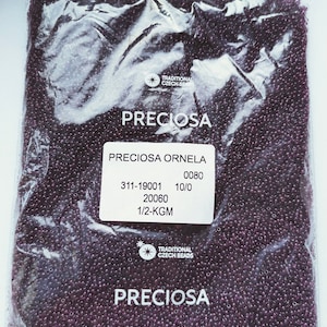 Perle di semi di vetro ceco premium 500g / 1, 1lb / 17, 6oz, Preciosa 10 / 0, Rocailles trasparenti viola scuro, perline per la produzione di gioielli, all'ingrosso 45500pcs