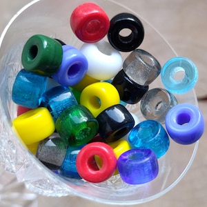30/60/100 perline pony ceche da 8 mm, mix di perline di vetro, perline a rullo, perline rotonde trasparenti opache, foro da 2-3 mm, perline artigianali, per cordoncino in pelle