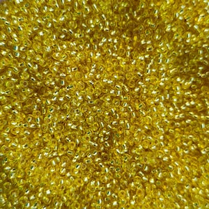 Perline di vetro ceco premium 10/0, perline ceche Preciosa con rivestimento in argento giallo da 2 mm, forniture per perline - 25 g/0,06 libbre/0,9 once, 50 g/0,11 libbre/1,8 once