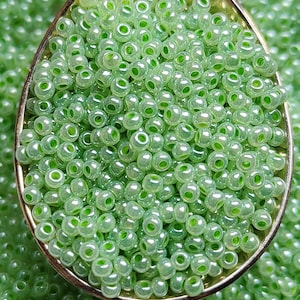 Perline di vetro ceco Premium 10/0, 2 mm verde scuro ceylon, Preciosa Czech Rocailles, forniture per perline - 25 g/0,06 libbre, 50 g/0,11 libbre