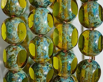 10/30/70 Tschechische Glas Grün Picasso Runde Tri Cut Perlen, 8 mm Transparente Tschechische Glasperlen, Dreieckige Glasperlen, Schmuckherstellung Perlen