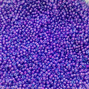 Perline di semi di vetro ceco 10/0 Preciosa, 2 mm foderato rosa acqua trasparente, Rocailles ceche, forniture per perline - 20g/0,04lb/0,7oz, 50g/0,11lb/1,8oz