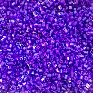 20g/50g Bugles Preciosa Ornela 2 mm, profilo esagonale con foro tondo, perle di vetro ceco, perle di vetro viola opaco, lucentezza AB