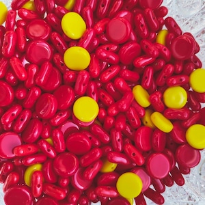 Mélange de perles de verre tchèque, 25 g/50 g/100 g, Soupe de perles rouge jaune, Mélange de perles tchèques, Perles bohèmes, Perles artisanales, Perle de fabrication de bijoux, 9 mm