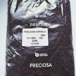 Perle di semi di vetro ceco premium 500g / 1,1lb / 17,6oz, Preciosa 10/0, Rocailles trasparenti viola molto scuro, perline per gioielli, all'ingrosso 45500pcs