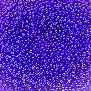 20g/50g Perle di semi di vetro ceco, 11/0 - 2mm Preciosa Czech Rocailles, Perline trasparenti blu scuro, Perline per gioielli
