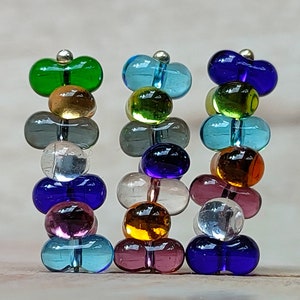 10g/25g Farfalle Seed Beads MIX, Blue Green Topaz Purple Clear, 6x3mm, Czech Glass Beads, Seed beads, Peanut beads, Jewelry making beads