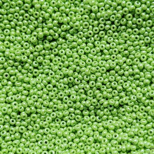 Perline di vetro ceco Premium 10/0, 2 mm verde chiaro giallo intenso, Preciosa Czech Rocailles, forniture per perline - 25 g/0,06 libbre, 50 g/0,11 libbre