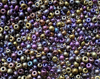 Cuentas de vidrio checo arcoíris, mezcla de aerosol de color, Rocailles