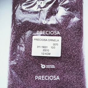 Perle di semi di vetro ceco premium 500g / 1,1lb / 17,6oz, Preciosa 10/0, Rocailles trasparenti viola, perline per la produzione di gioielli, all'ingrosso 45500pcs
