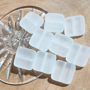 Perline di vetro quadrate ceche 20/50, perline di vetro pressato trasparente opaco da 10 mm, perline di vetro traslucide, perline per la creazione di gioielli