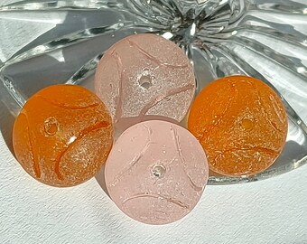Cuentas redondas de cristal checo, 11 mm, topacio rosa mate, prensadas