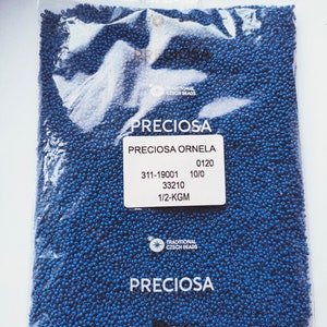 Perle di semi di vetro ceco premium 500g / 1,1lb / 17,6oz, Preciosa 10/0, Blu opaco Rocailles, perline per la produzione di gioielli, all'ingrosso 45500pcs