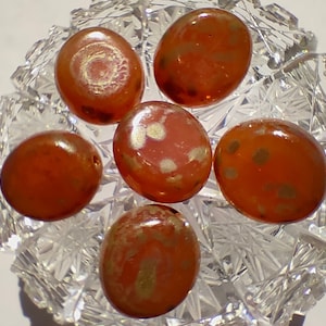 2/5 pezzi di perle di vetro Picasso grandi ceche, perle di vetro marrone rosa 17x10mm, perle di gioielleria, perline ovali, perle di vetro pressato