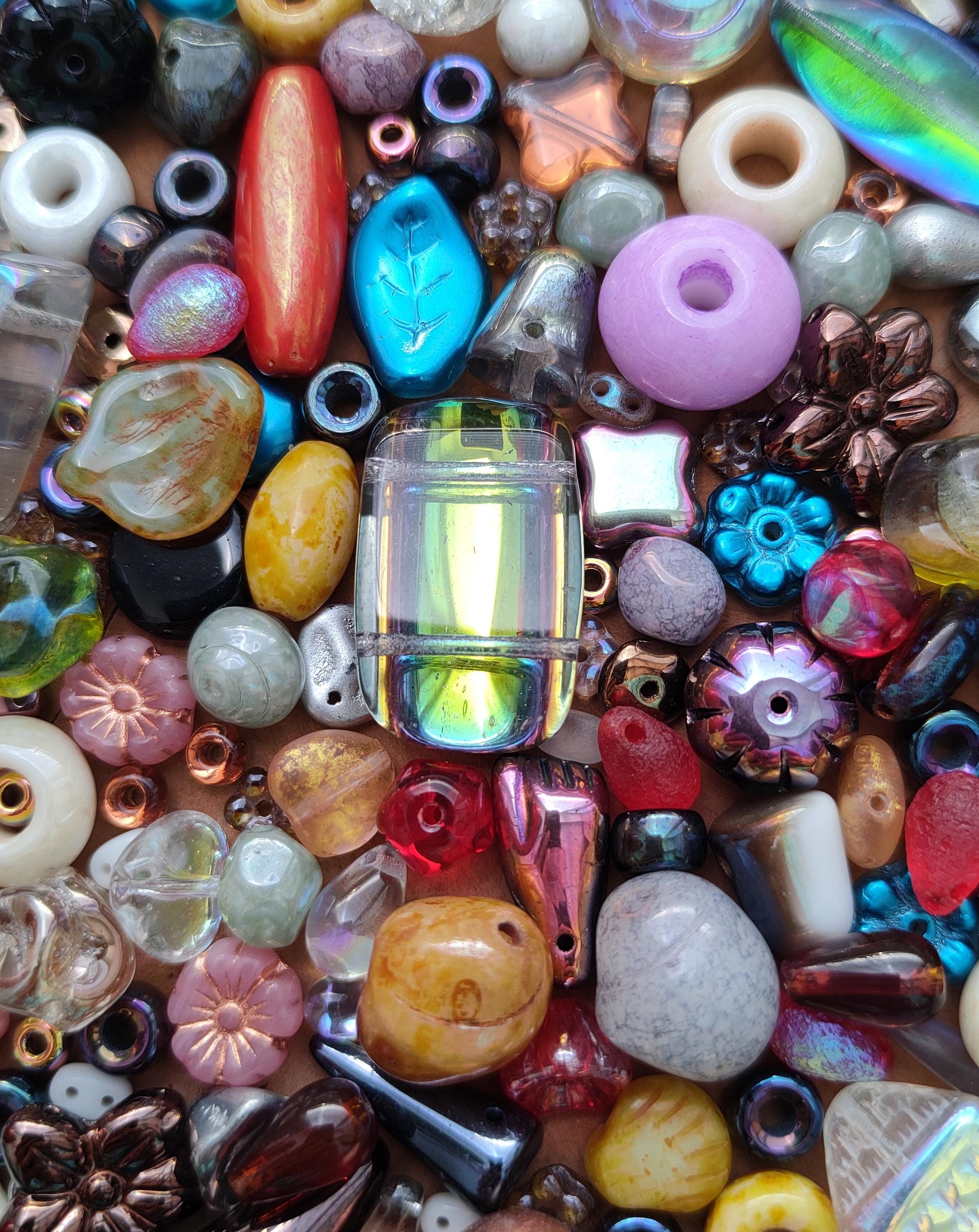 Czech Glass Beads Mix, Picasso Luster, Jewelry Making, Beginner