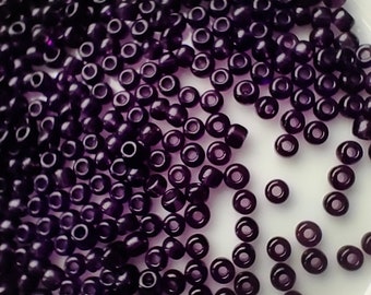 Czech Glass Seed Beads 6/0 – Dark Purple Rocailles, Jewelry Making