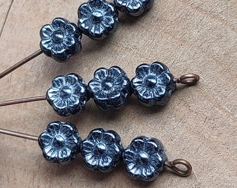 Collier Vintage Argent 925 - Perles En Cristal De Verre Bleu - Occasion Excellent état