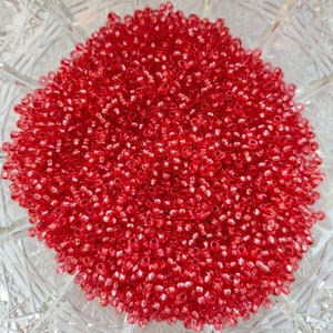 Perline di vetro ceco di alta qualità da 25 g/50 g, perline ceche Preciosa da 9/0 a 2,6 mm, perline rivestite in argento rosso rosa, perline per la creazione di gioielli