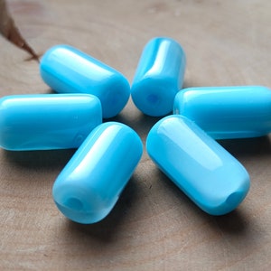 2/10 pezzi di vetro pressato ceco, cilindro grande 20x11mm, perline di vetro cristallo blu acquamarina, perline a botte, trasparenti opache, perline per la creazione di gioielli