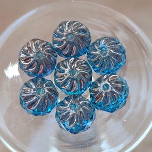 15/30/50 Czech Glass Rondelle bead 5x8mm, Blue Bronze bead, Transparent Crueller bead, Fire Polish gemstone cut spacers, Jet blue rondels