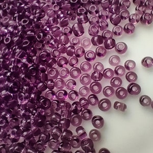 Perline di vetro ceche 6/0 - 4mm, perline per la creazione di gioielli, Rocailles di vetro viola ceco - 20g/50g/100g