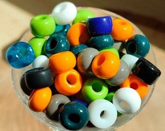 30 cuentas de cristal checo multicolor, Rocailles de 6-9 mm