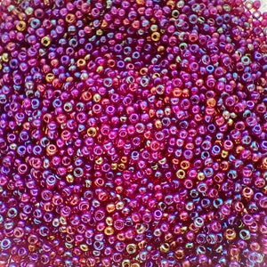 Perline di semi di vetro ceco da 20 g/50 g, 10/0 - 2,2 mm Rocailles ceche Preciosa, lucentezza arcobaleno rosa viola trasparente, perline per la creazione di gioielli, fai da te