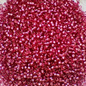 10/0 Premium Czech Glass Seed Beads, Red Raspberry Silver Lined Preciosa Czech Rocailles, Perline-25g / 0,06lb / 0,9oz, 50g / 0,11lb / 1,8oz