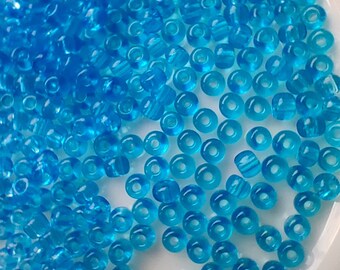Czech Glass Seed Beads 6/0 - Aqua Blue Rocailles (20g/50g/100g)