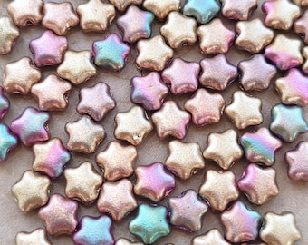 Perles étoiles en verre tchèques, lustre arc-en-ciel de 6 mm, accessoires créatifs pour bricolage