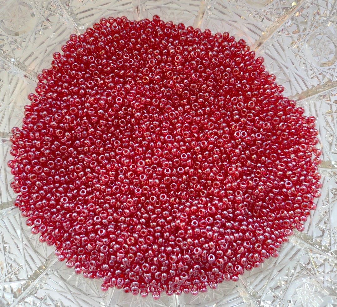 Luser Seed Red Raspberry Luster Czech Glass Seed Beads 10/0 - Etsy