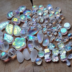 Lot De 25 Perles Vintage En Verre Turquoise - Formes Cubes Et Ovales, Pour Création Bijoux