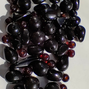 20g/50g/100g  Czech Glass Beads Dark mix, 3-10mm Small Soup Beads, Transparent Opaque Beads, Jewelry making beads, Bohemian Mix Glass Beads