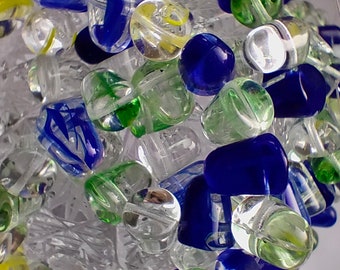 Tjeckisk glaspärlsoppmix, 10 mm bohemiska hantverkspärlor