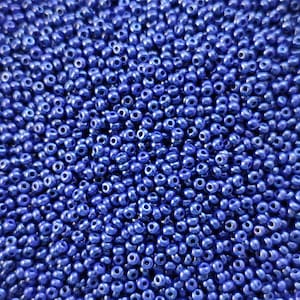 Perline di vetro ceco premium 10/0, perline blu metallizzate da 2 mm Preciosa Czech Rocailles, forniture per perline - 25 g/0,06 libbre/0,9 once, 50 g/0,11 libbre/1,8 once