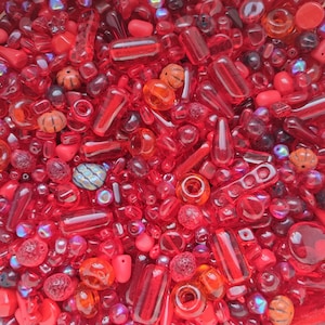 25g/50g/100g Bulk Glass Bead Mix Red, Bead Soup, Czech Bead Mix,Bohemian Beads, Craft Bead, Jewelry Making Bead, Surprise bag