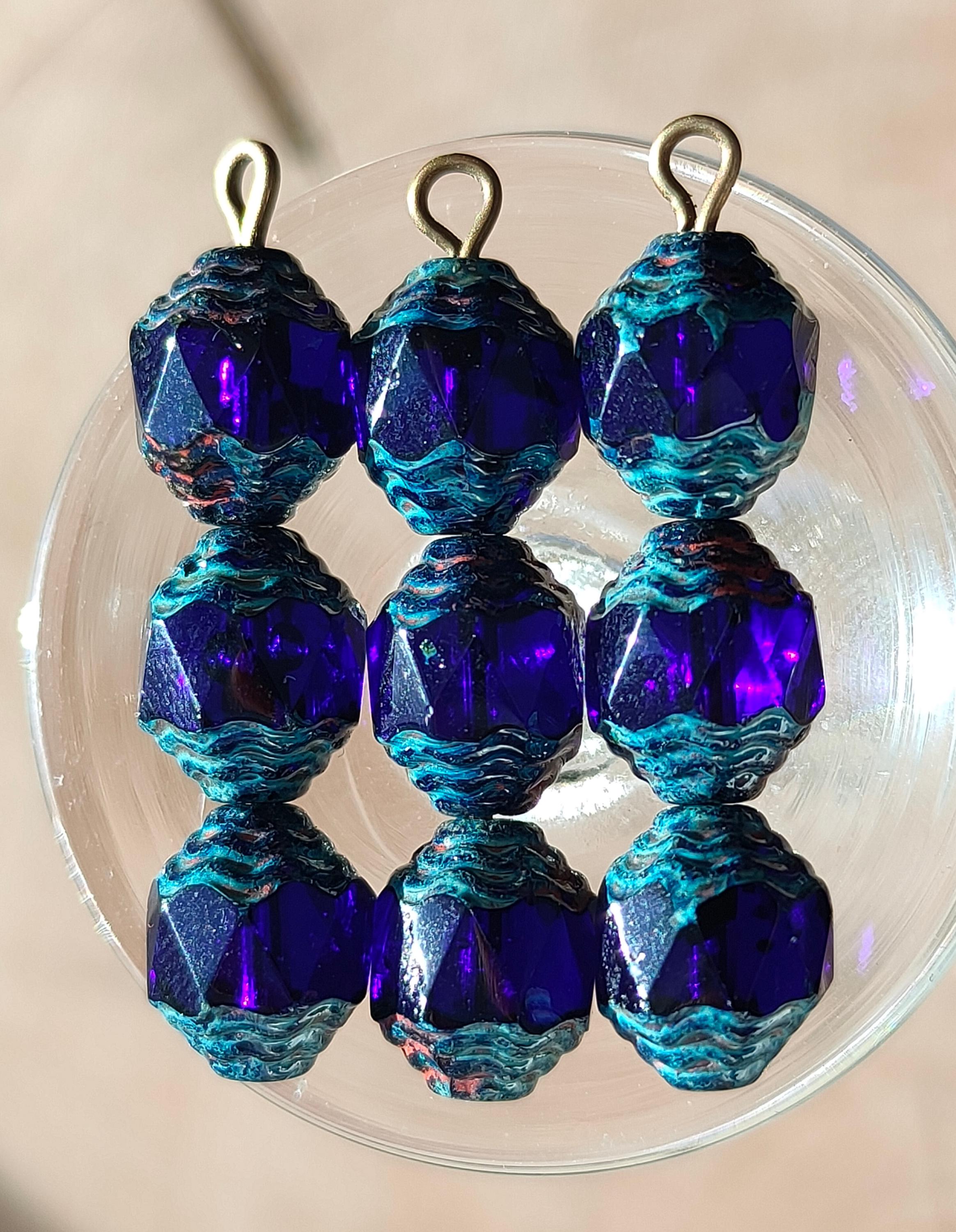 Perline Cattedrale In Vetro Ceco Blu Cobalto: Finitura - Foto 5