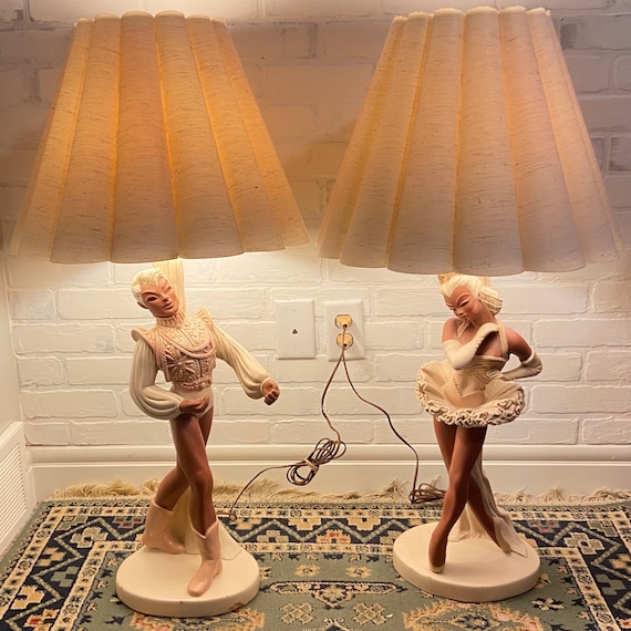 ライト・ランタン neru design works Valo shade THE VINTAGE Vintage Art Deco Chalkware Dancer Lamps - 36” Tall - LAMPSHADES