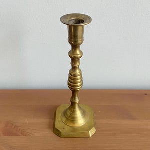Vintage brass candle holder - single candle holder - 8.2” tall