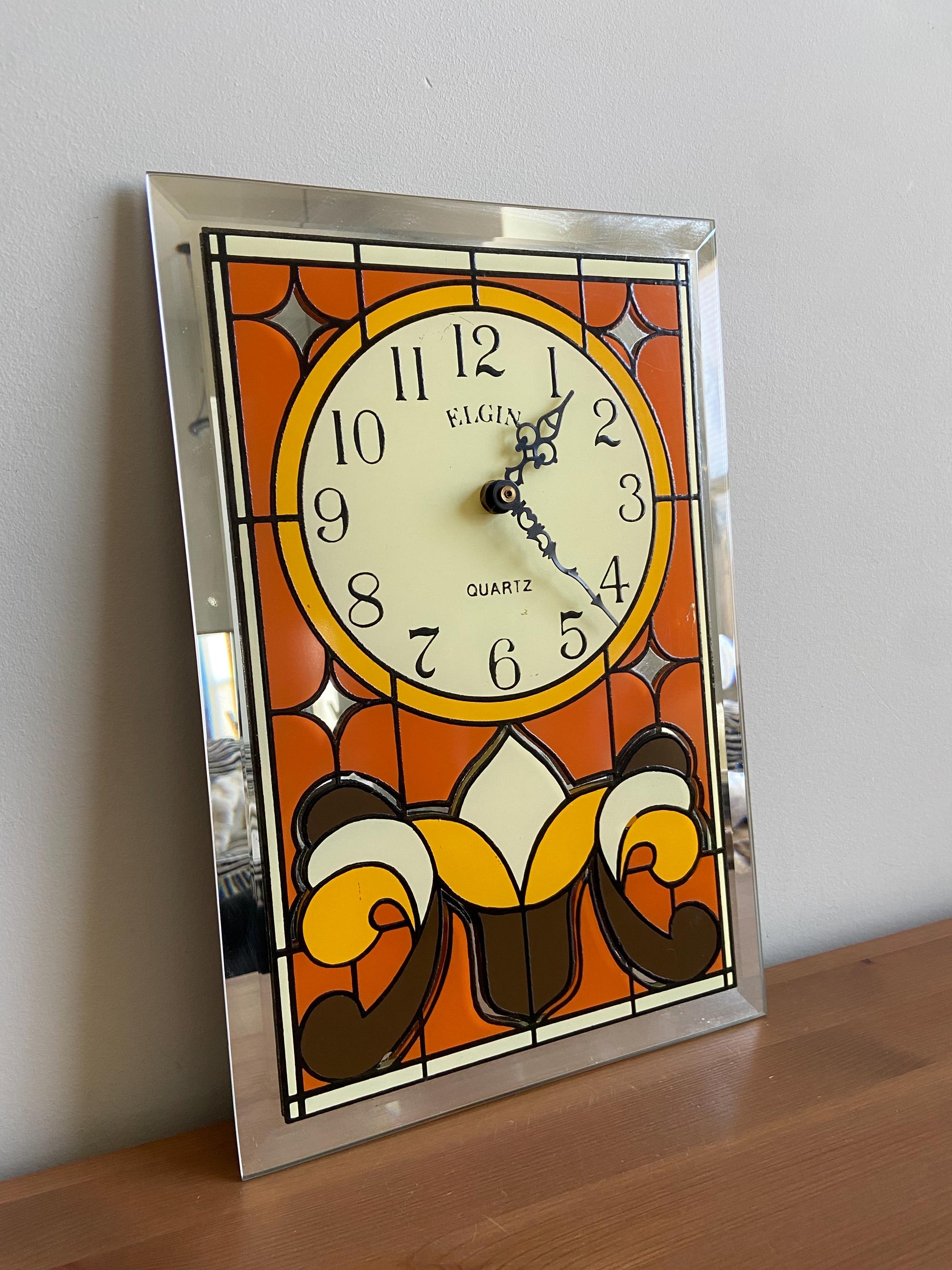 Decor Clocks Elgin Quartz Wall Clock Vintage Elgin Quartz Clock