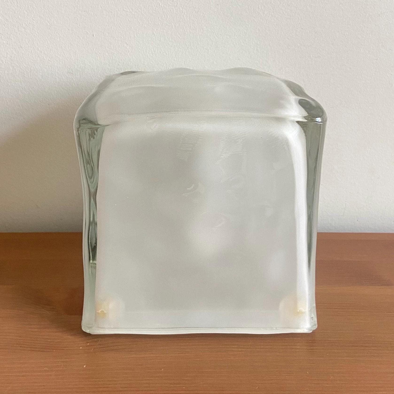Vintage ikea iviken ice cube glass table lamp - 6” x 6” x 6” - retro plug in lamp