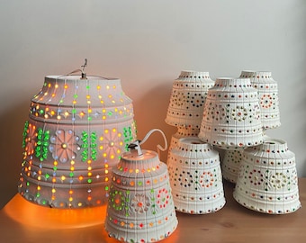 Vintage 1960s lawnware hanging pendant lights - individually priced