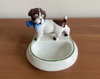 Antique Small Bulldog Ashtray- Aged- Marked Underneath - Etsy